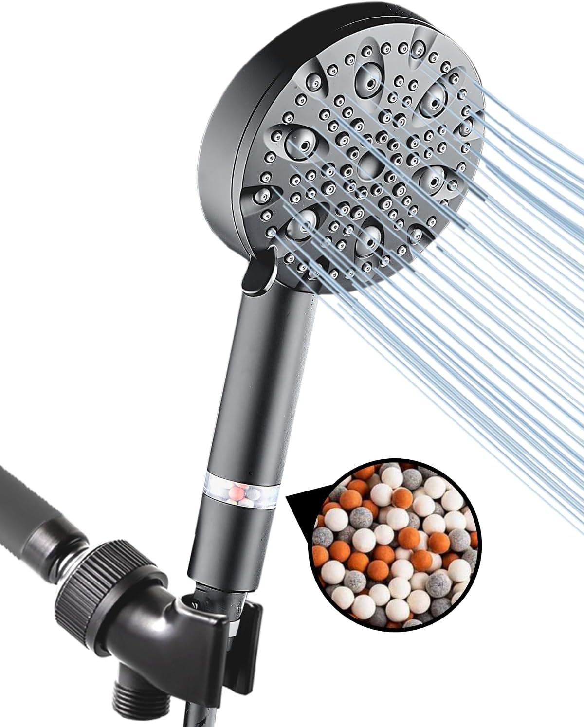 Black / Luxe 9 Mode Showerhead